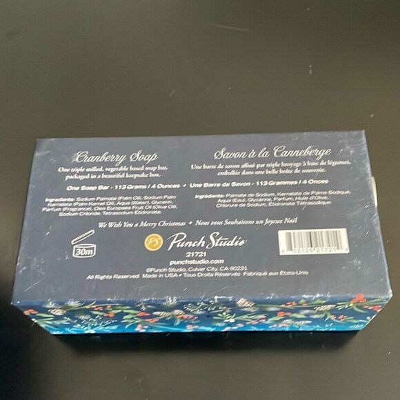 Merry Christmas small punch studio empty cranberry soap music box - Picture 5 of 8